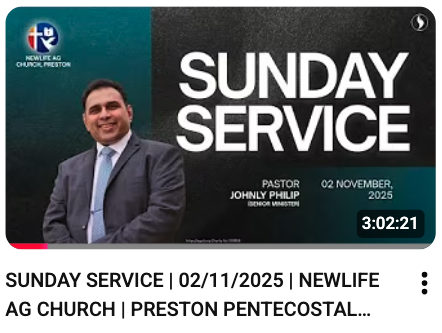 SUNDAY SERVICE | 02 NOVEMBER | NEWLIFE AG PRESTON